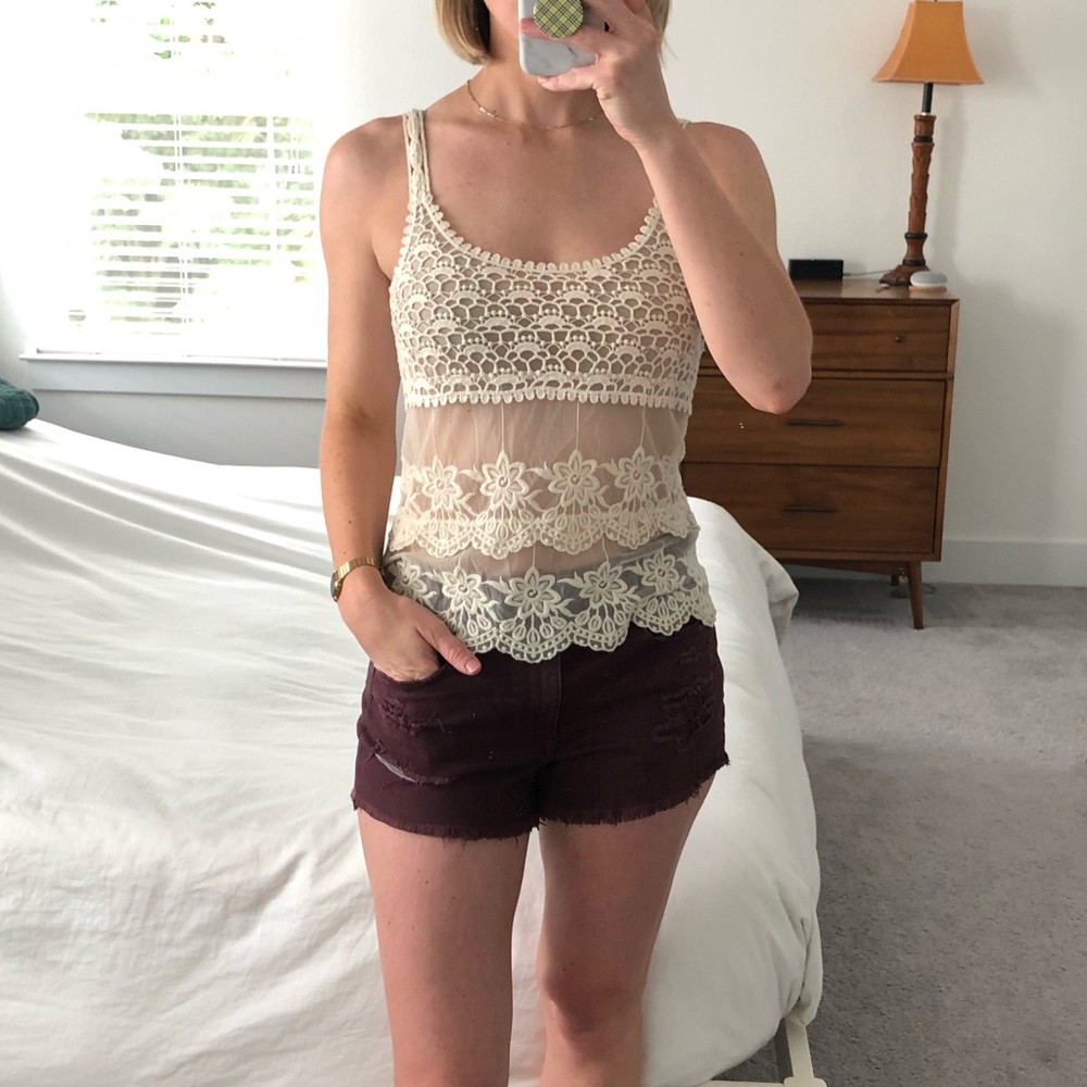 Zara Sheer Lace Tank
